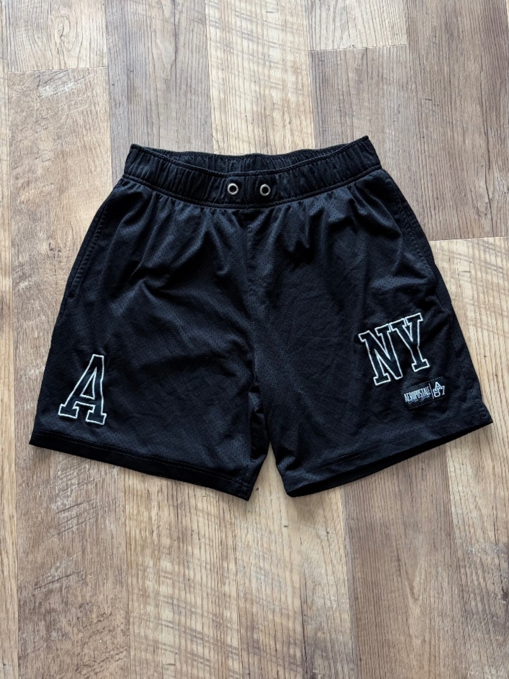 Aeropostale Mens Black Mesh Athletic Shorts